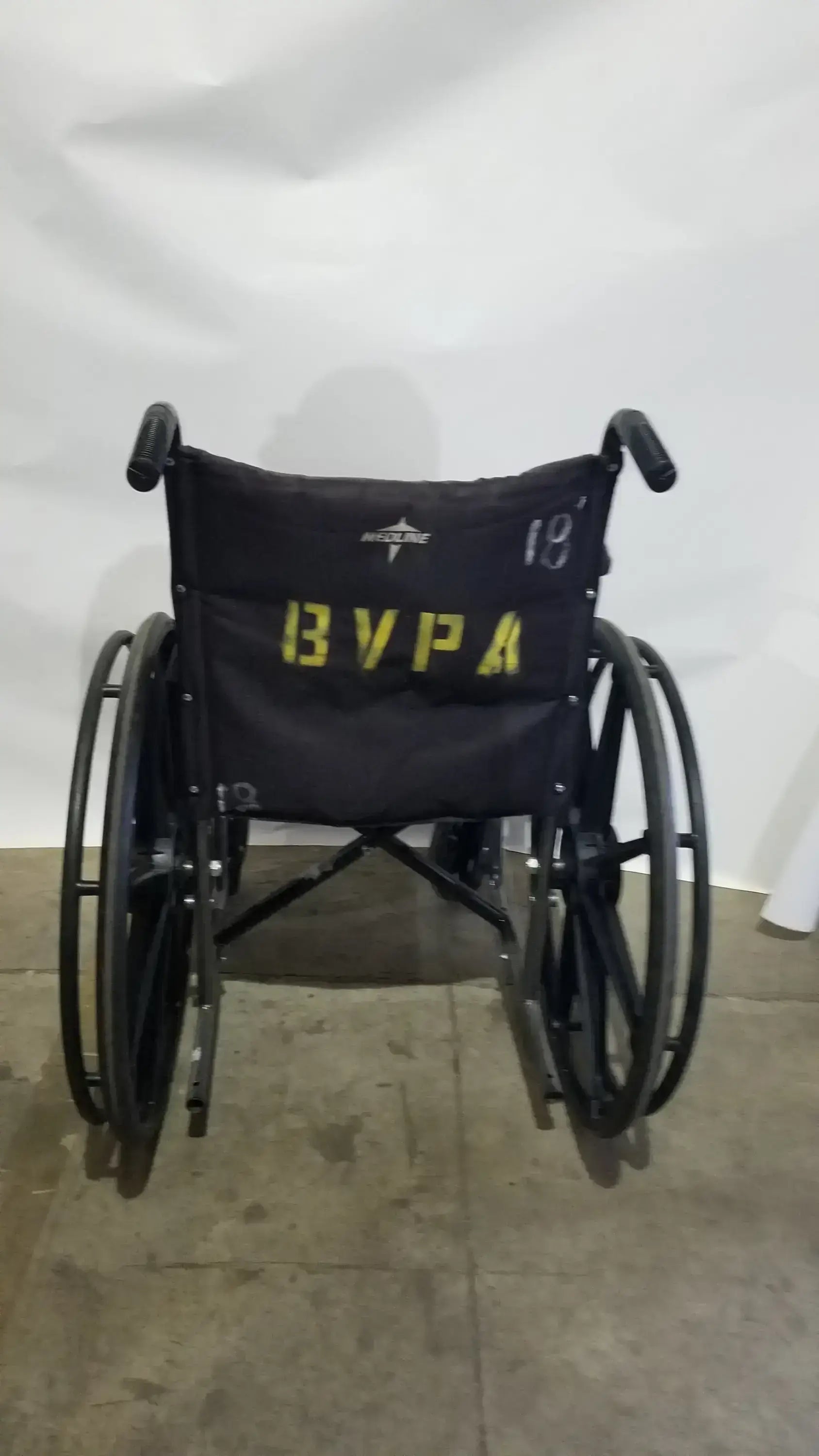 Reuse Medical Equipment Medline Folding Manual Wheelchair - Lightweight Black Padded Comfort Seat Wheelchairs, second-hand product photo 6