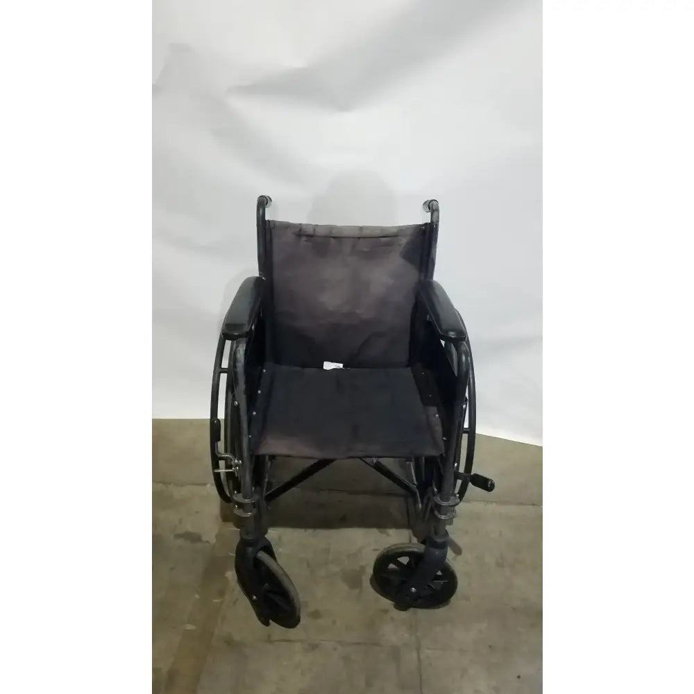Reuse Medical Equipment Medline Folding Manual Wheelchair - Lightweight Black Padded Comfort Seat Wheelchairs, second-hand product photo 14