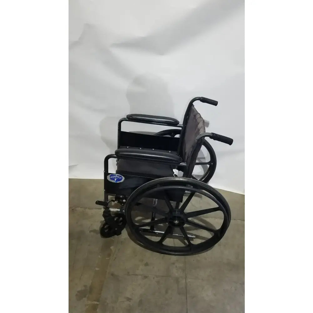 Reuse Medical Equipment Medline Folding Manual Wheelchair - Lightweight Black Padded Comfort Seat Wheelchairs, second-hand product photo 12