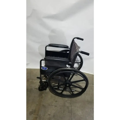 Reuse Medical Equipment Medline Folding Manual Wheelchair - Lightweight Black Padded Comfort Seat Wheelchairs, second-hand product photo 12