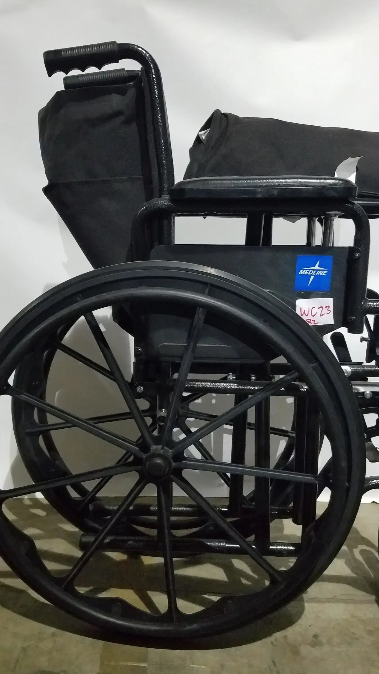 Reuse Medical Equipment Medline Guardian Standard Manual Wheelchair with Padded Arms and Durable Folding Frame Wheelchairs, second-hand product photo 19