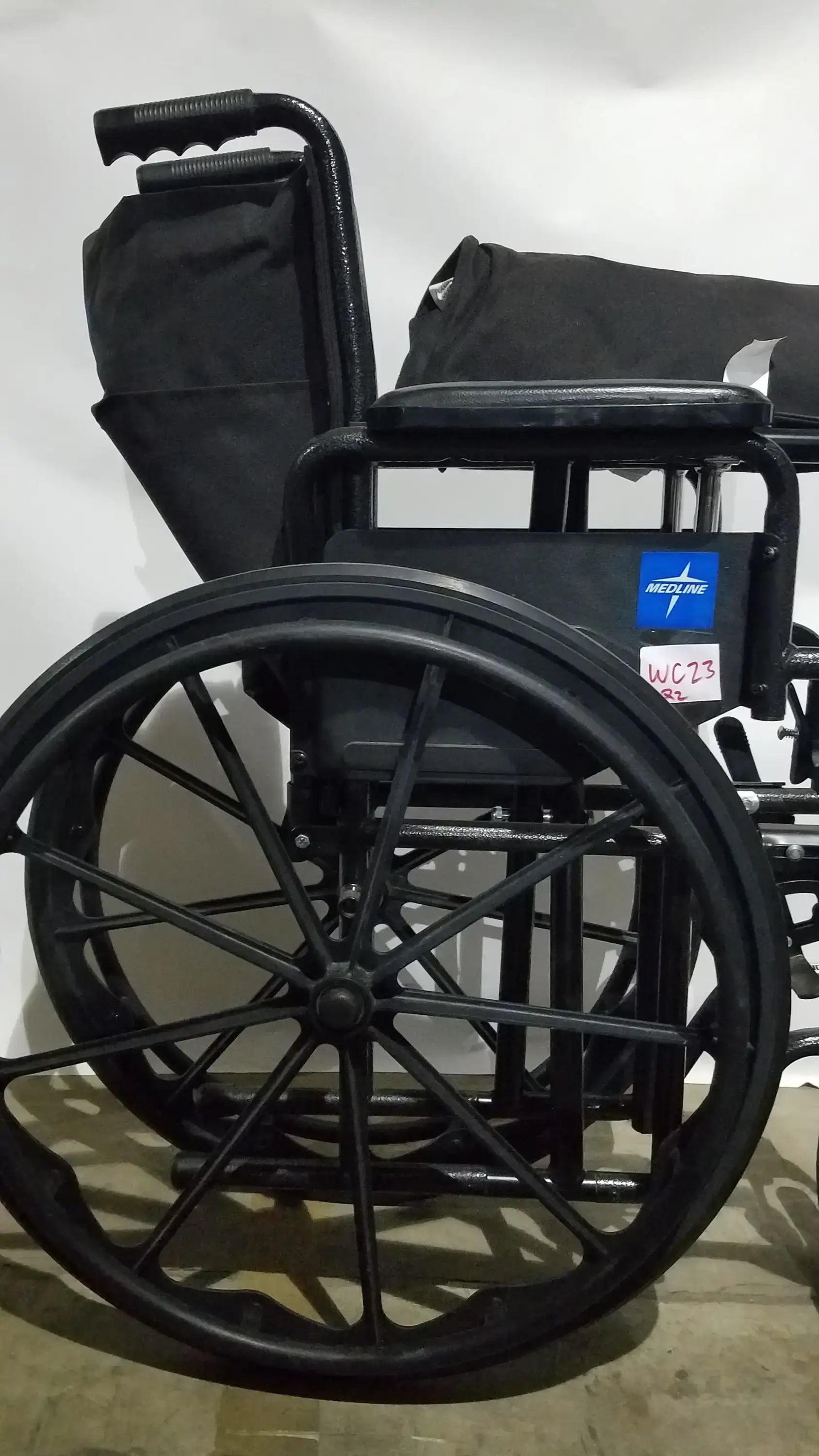 Reuse Medical Equipment Medline Guardian Standard Manual Wheelchair with Padded Arms and Durable Folding Frame Wheelchairs, second-hand product photo 19