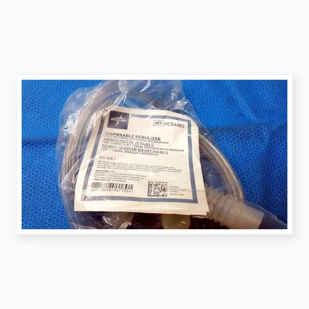 Medline HCS4483 Disposable Nebulizer Kit With Tee Tubing Mouthpiece & Reservoir