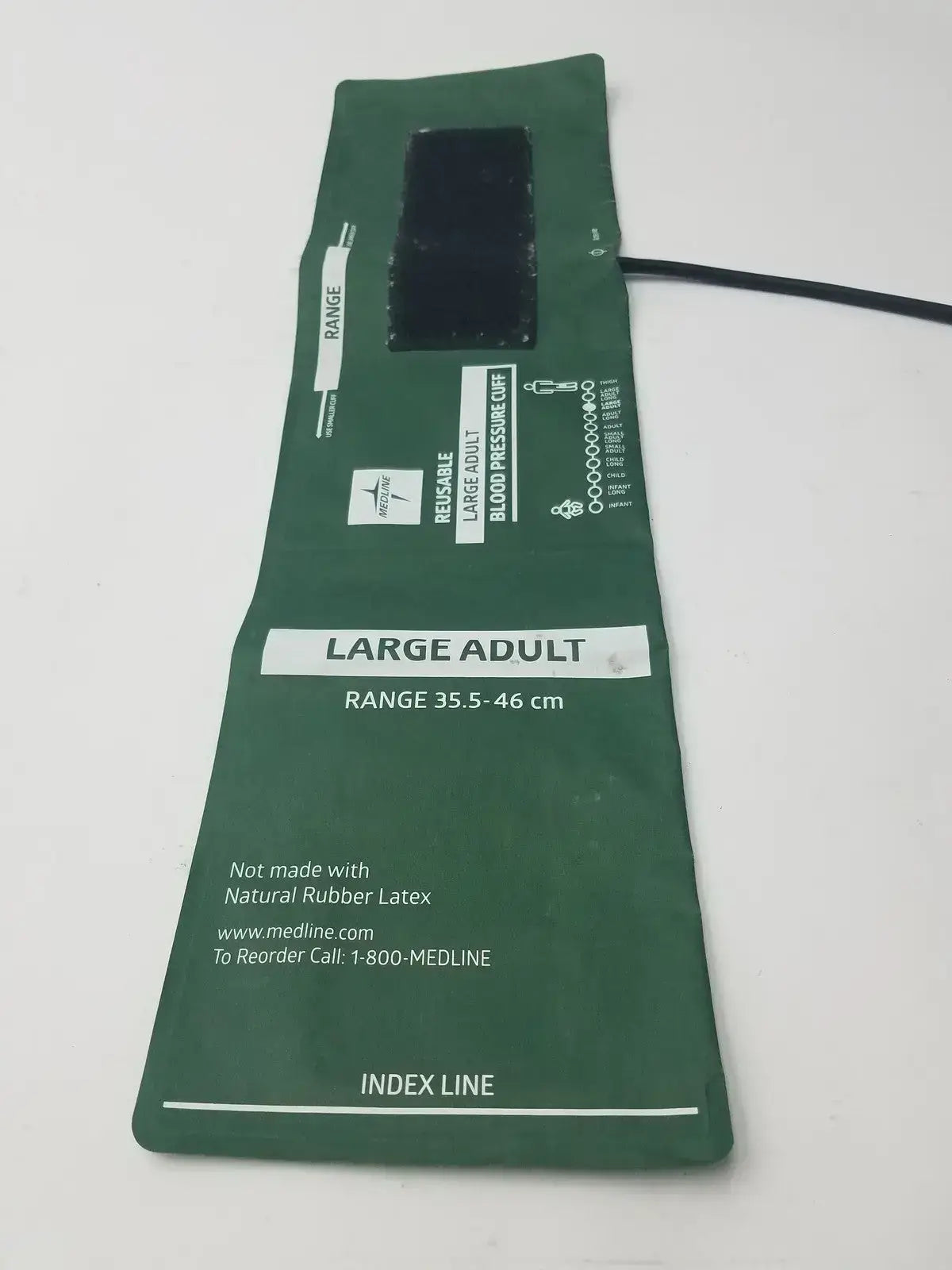 Medline Large Adult Blood Pressure Cuff 35.5–46cm Natural Rubber Latex Blood Pressure Cuff, second-hand product photo 2