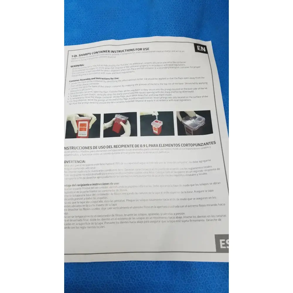 Medline MDS805110 Phlebotomy Sharps Container Red Phlebotomy Sharps Container, second-hand product photo 5
