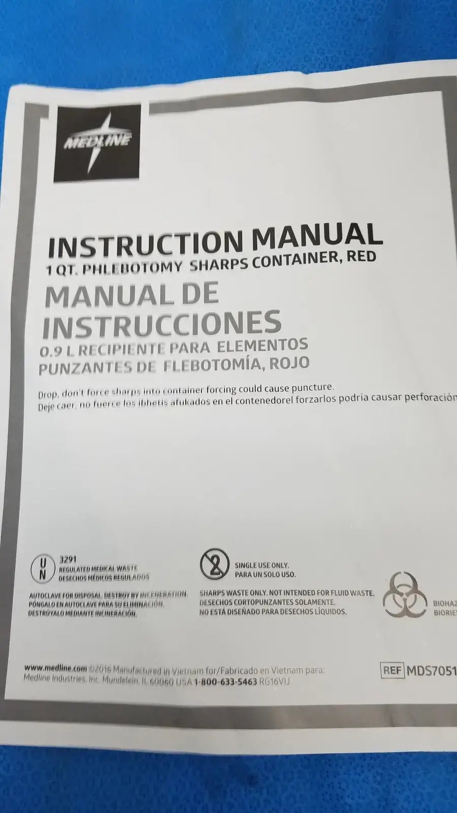 Medline MDS805110 Phlebotomy Sharps Container Red Phlebotomy Sharps Container, second-hand product photo 4