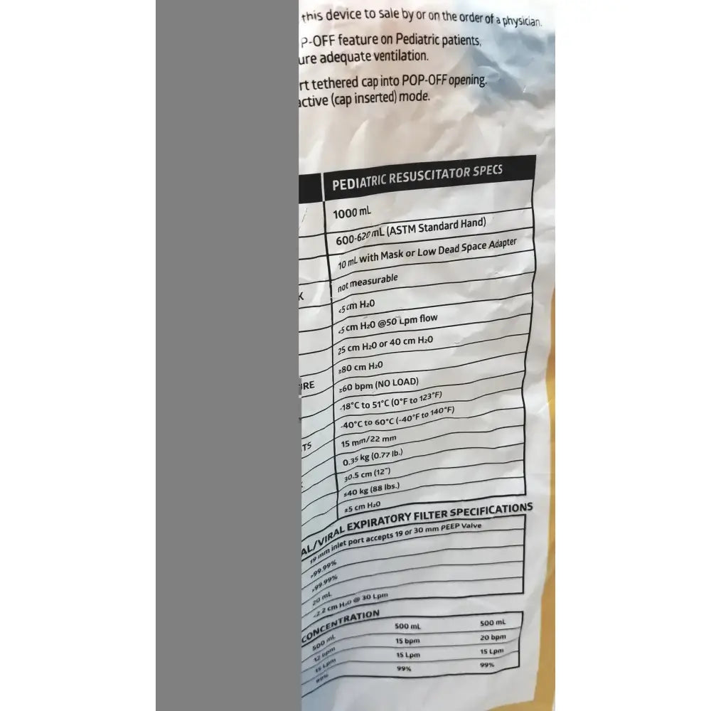 Medline Pediatric Resuscitation Bag CPRM2216 - Lot of 5 Pediatric Manual Resuscitator, second-hand product photo 7