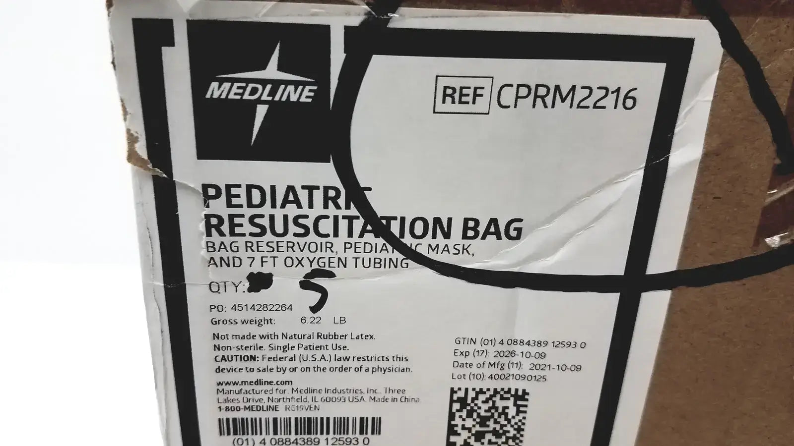 Medline Pediatric Resuscitation Bag CPRM2216 - Lot of 5 Pediatric Manual Resuscitator, second-hand product photo 2