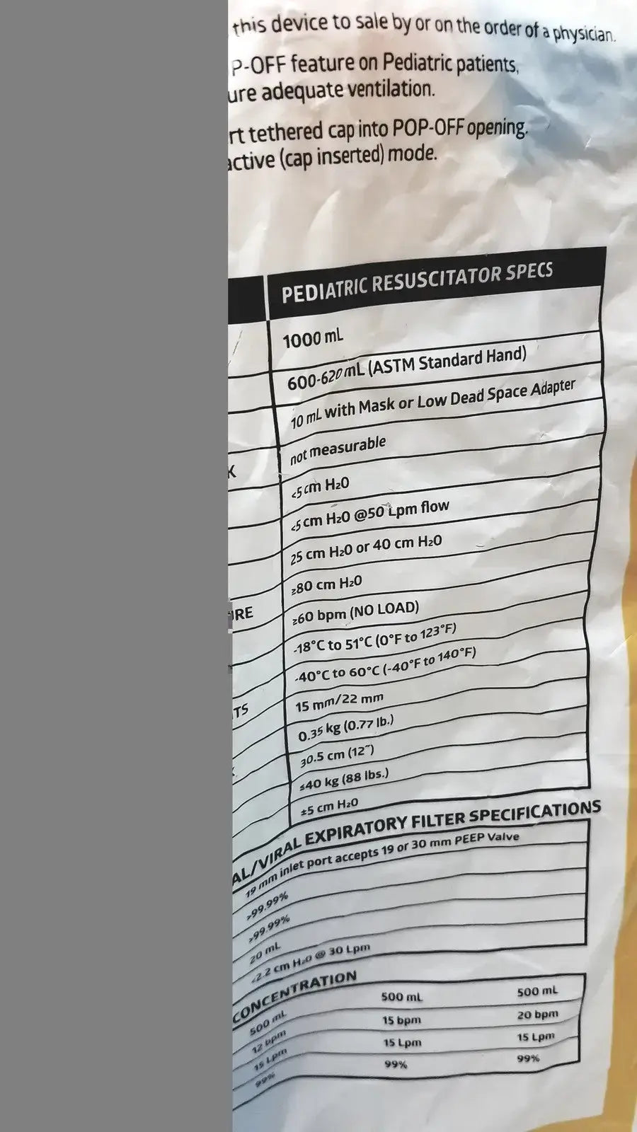 Medline Pediatric Resuscitation Bag CPRM2216 - Lot of 5 Pediatric Manual Resuscitator, second-hand product photo 7