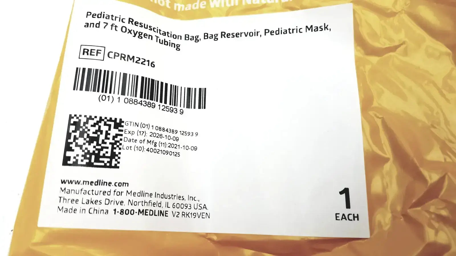 Medline Pediatric Resuscitation Bag CPRM2216 - Lot of 5 Pediatric Manual Resuscitator, second-hand product photo 5