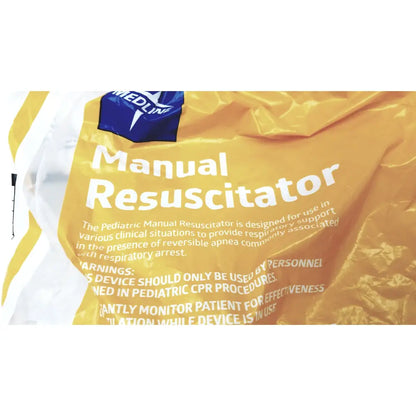 Yellow plastic packaging for medline pediatric resuscitation bag cprm2216 manual resuscitator lot of 6