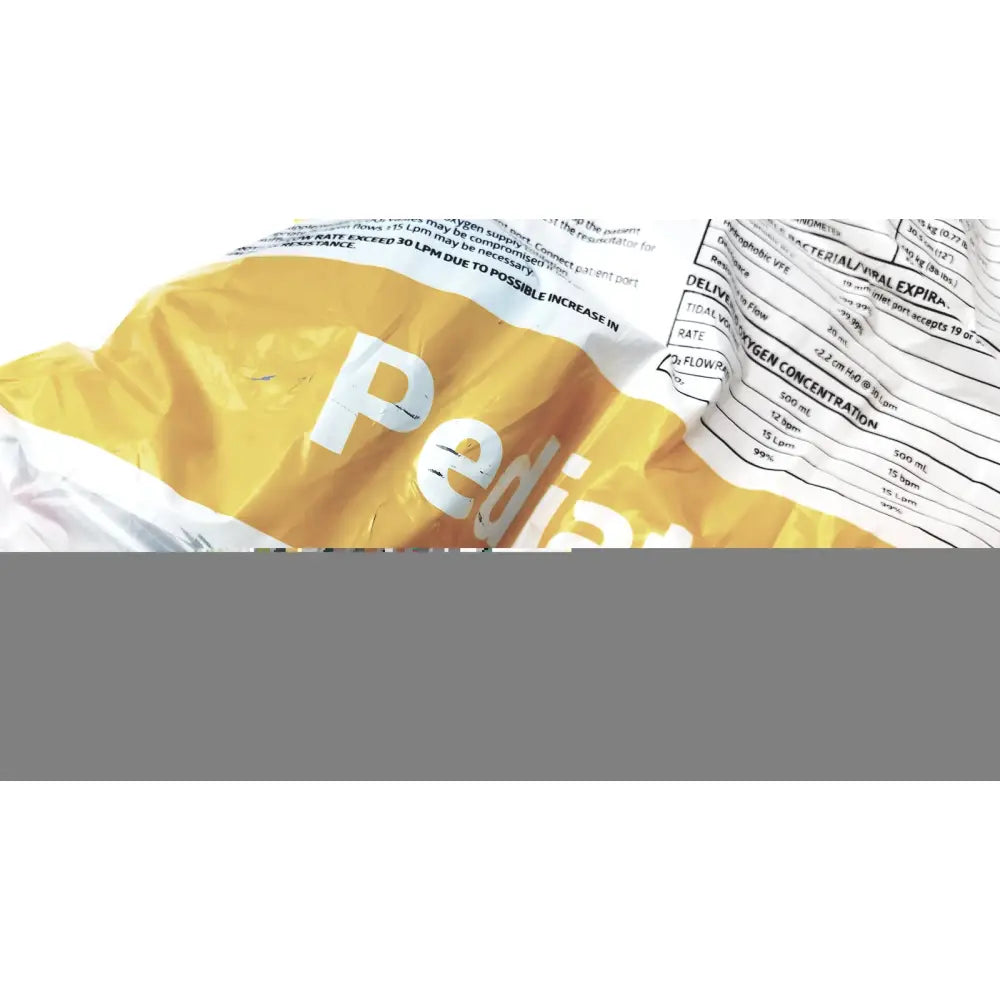 Yellow and white plastic medline pediatric resuscitation bag cprm2216 with printed medical instructions lot of 6