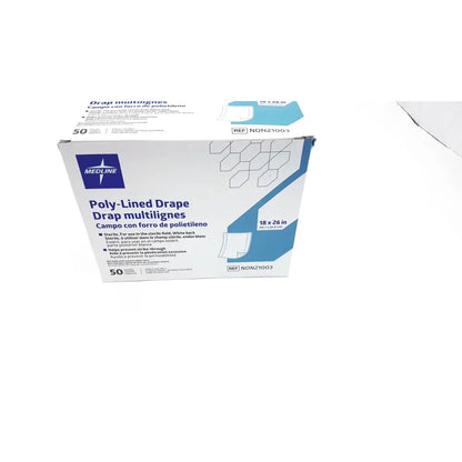 Medline poly-lined drape drap multilignes non21003 white surgical drape 18 x 26 inches in branded box