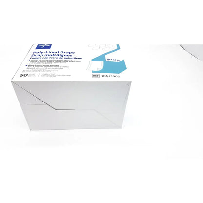 White poly-lined sterile drape drap multilignes non21003 measuring 18 x 26 inches by Medline