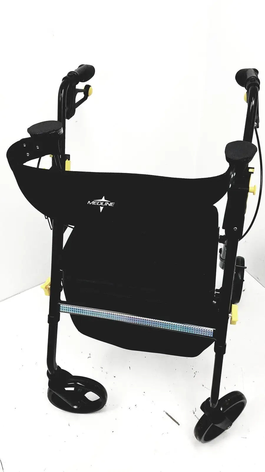 Reuse Medical Medline Rolling Walker MDS8684GBLKM With Hand Brakes and Cable Light 300lb Max Walkers & Canes, second-hand product photo 1