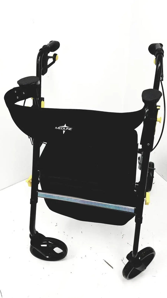 Reuse Medical Medline Rolling Walker MDS8684GBLKM With Hand Brakes and Cable Light 300lb Max Walkers & Canes, second-hand product photo 1