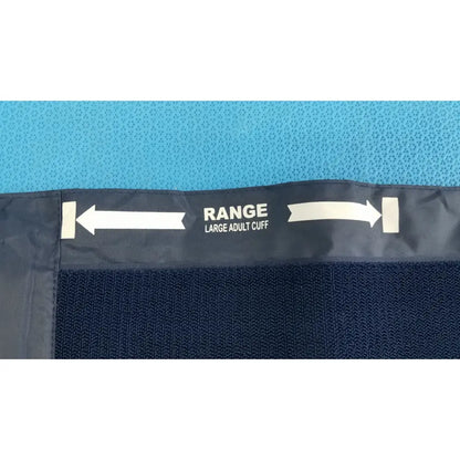 Dark blue medline sphygmomanometer artery large adult blood pressure cuff with white range large adult text and arrows