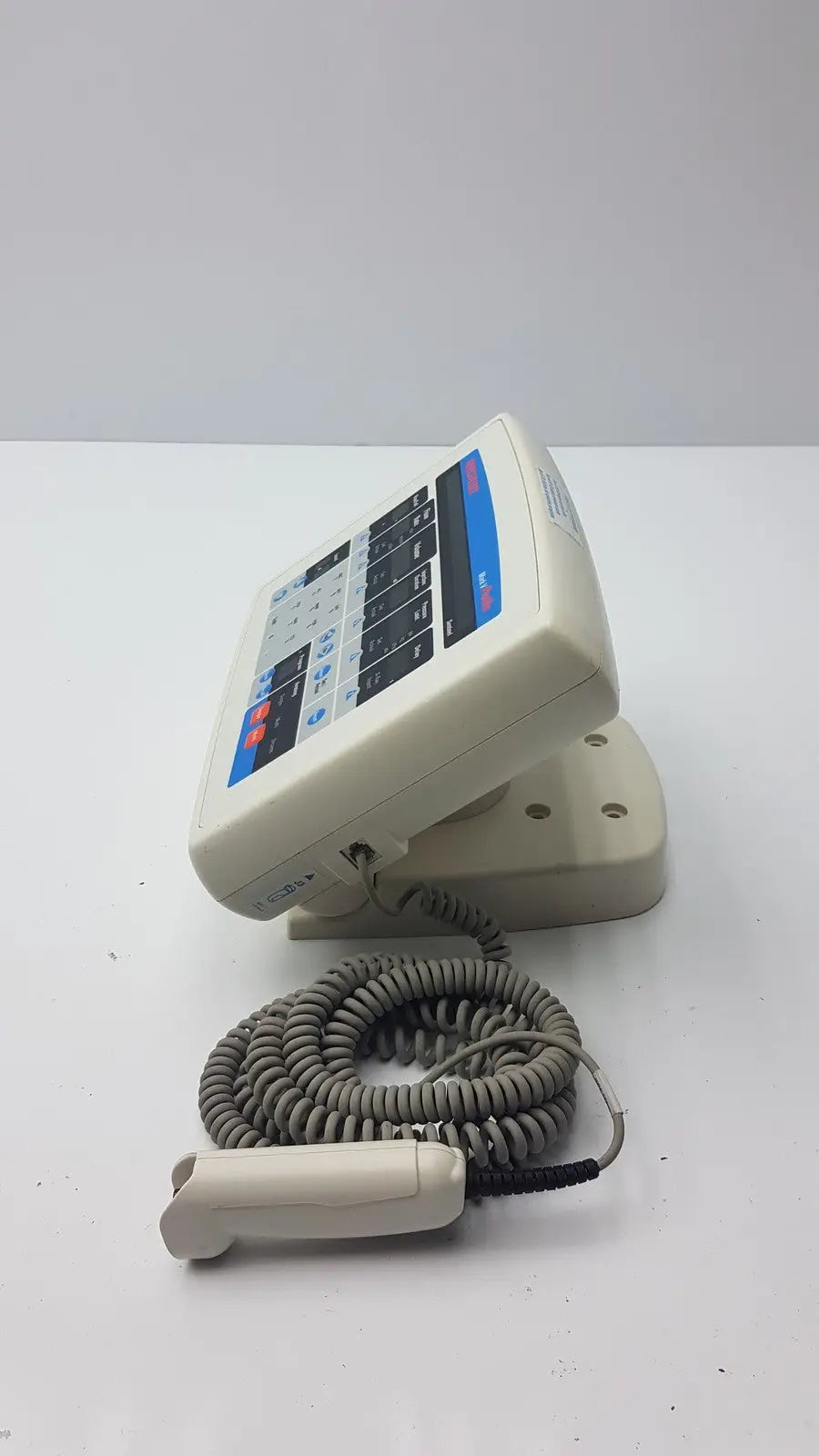 Beige medrad mark v provis rd injector control panel with coiled gray cable and handheld control panel power console