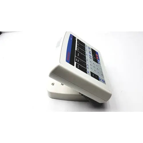 White plastic digital scale with keypad and display screen for medrad mark v provis rd injector reuse medical device use