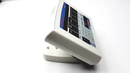 White plastic digital scale with keypad and display screen for medrad mark v provis rd injector reuse medical device use