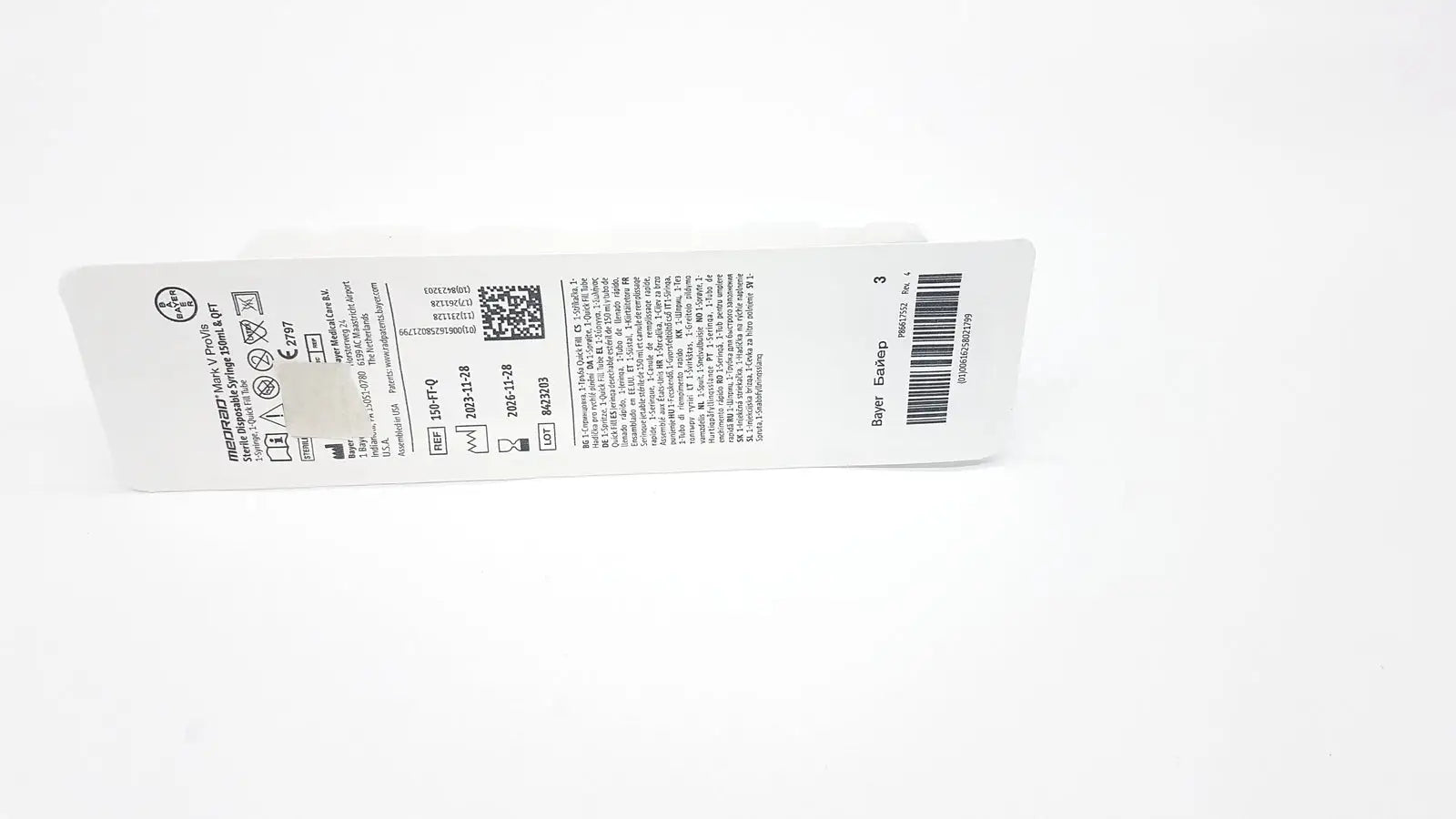 Medrad Mark V ProVis Sterille Disposable Syringe 150mL & Exp. 2026 Contrast Injector Syringe, second-hand product photo 5