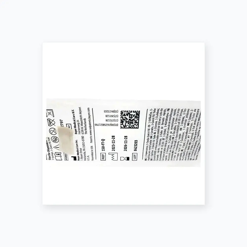 Medrad Mark V ProVis Sterille Disposable Syringe 150mL & QFT 150-FT-Q Exp. 2026 Disposable Syringe, second-hand product photo 2