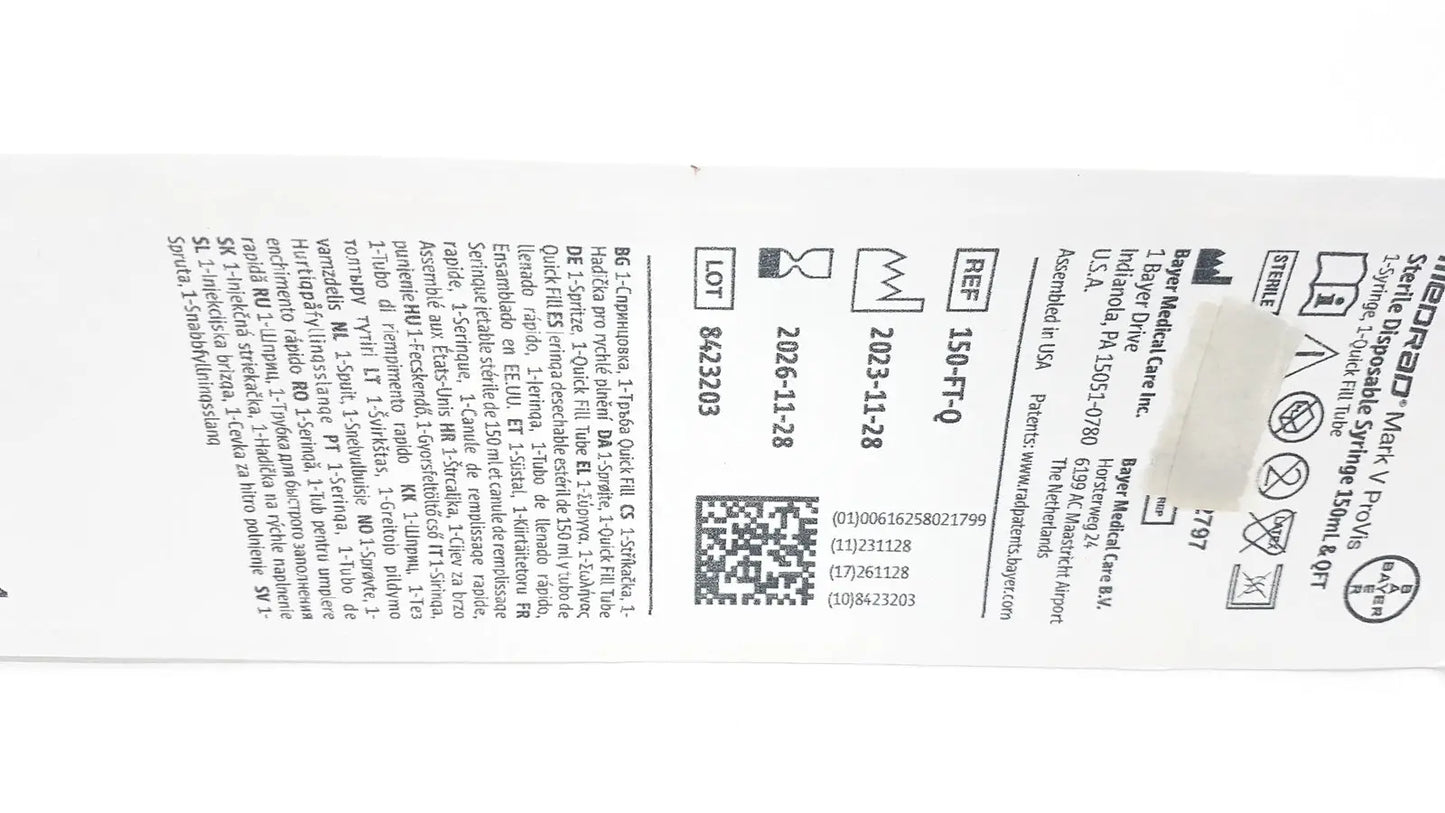 Medrad Mark V ProVis Sterille Disposable Syringe 150mL & Exp. 2026 Contrast Injector Syringe, new product photo 20
