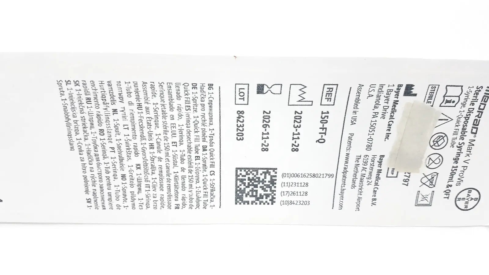 Medrad Mark V ProVis Sterille Disposable Syringe 150mL & Exp. 2026 Contrast Injector Syringe, new product photo 20