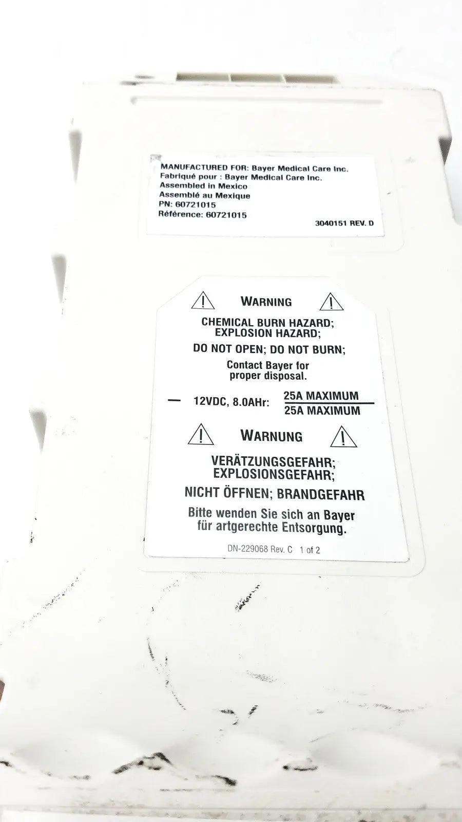 Medrad Spectris Solaris EP MR Injection System Battery Ref 60721015 Injection System Battery, second-hand product photo 6