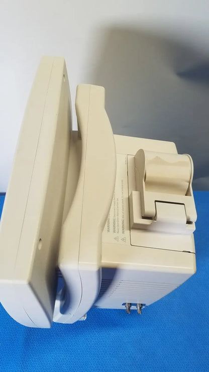 Beige plastic medrad veris monitoring system ultrasound machine with curved screen and control panel for medical use