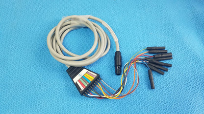 Gray coiled catheter ecg cable with black multi-pin connector and colorful wires for medtronic 2achc catheter medical equipment