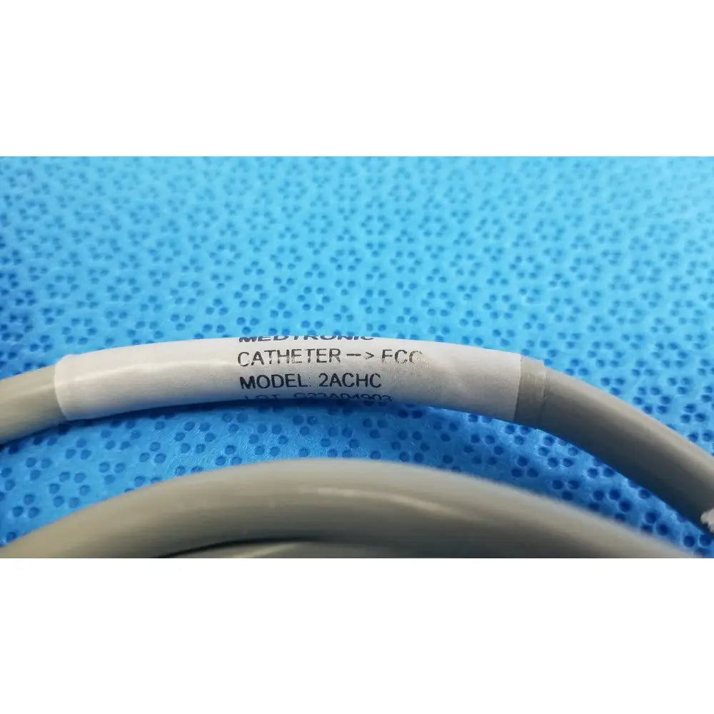 Gray medtronic 2achc catheter ecg cable with white label and black text for medical equipment use