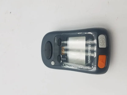 Black metronic dbs handheld barcode scanner with orange power button and clear cover for dbs patient programmer use