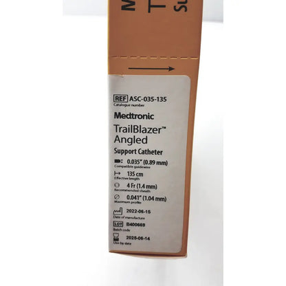 Medtronic acs-035-135 trailblazer angled support catheter in brown cardboard box with white labeling for reuse medical use