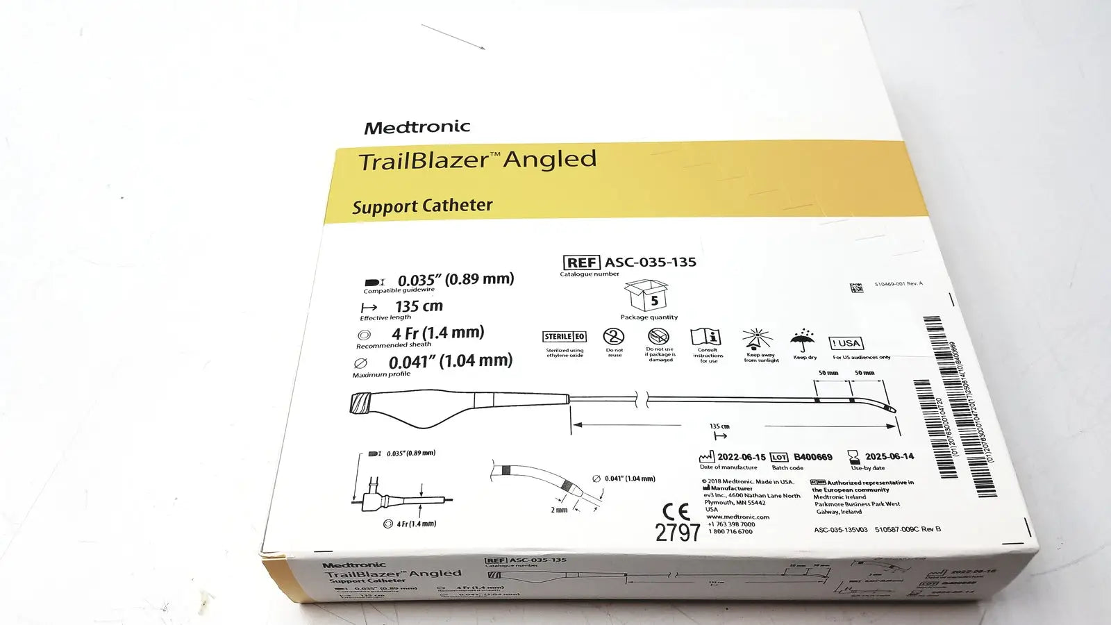 Reuse Medical Medtronic ACS-035-135TrailBlazer Angled Support Catheter Other Medical & Lab Equipment, second-hand product photo 1