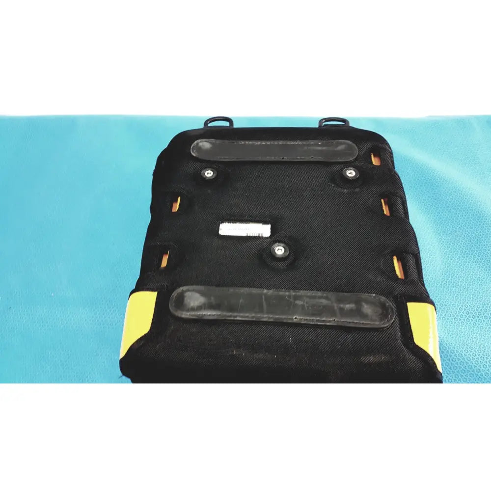 Medtronic lifepak 1000 defibrillator case in black and yellow with reinforced fabric rubberized grip strips and metal grommets for quik-pak pads reuse medical use