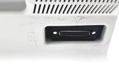 Black dvi-i digital video port on white plastic casing of medtronic nim-response 3.0 reuse medical device back side