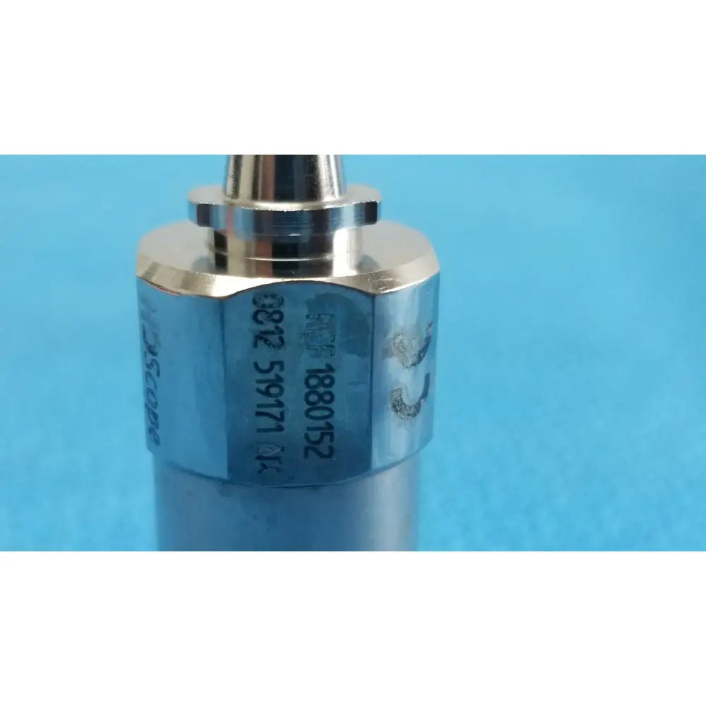 Silver metallic cylindrical medtronic sharpsite autoclavable 134°c endoscope with engraved markings and hexagonal section