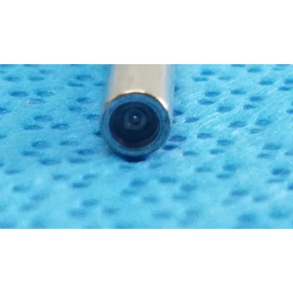 A sleek metallic cylindrical medtronic sharpsite autoclavable 134°c endoscope lens with a dark circular aperture