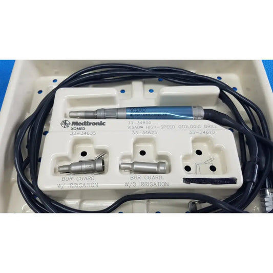 Reuse Medical Medtronic Xomed VISAO High-Speed Otologic Drill REF 3334800 Kit w/ Bur Guards Surgical & Orthopedic Instruments, second-hand product photo 1