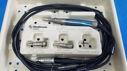 Medtronic XOMED VISAO High-Speed Otologic ENT Drill System Kit 33-34800 w/ Guard ENT Drill System, as-is (for parts) product photo 1