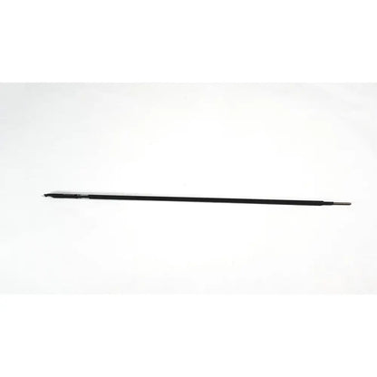 Black metal laparoscopic electrosurgical Megadyne E-Z Clean L-Hook with smooth cylindrical handle and pointed tip surgical tool