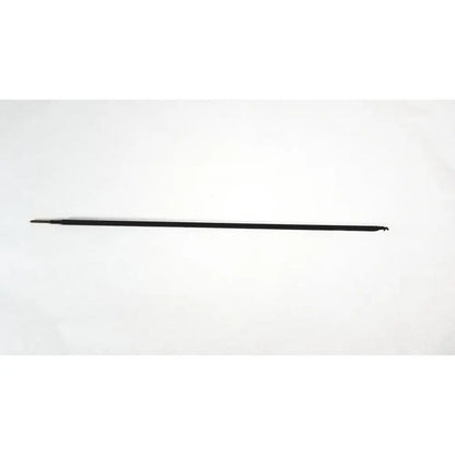 Black megadyne e-z clean l-hook laparoscopic electrosurgical instrument with sleek elongated handle and sharp curved tip