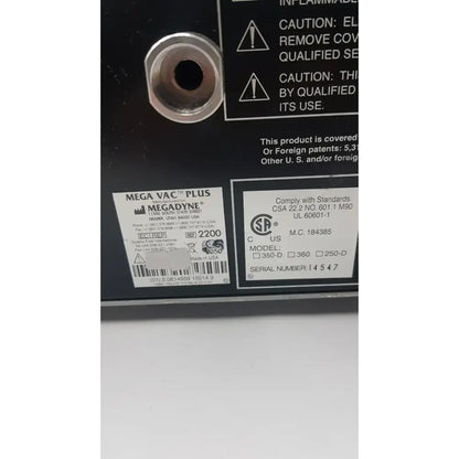 MegaDyne Mega VAC-PLUS Smoke Evacuator Ref 2200 Surgical Smoke Evacuator, second-hand product photo 11