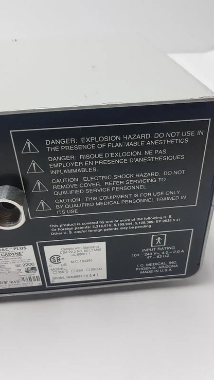 MegaDyne Mega VAC-PLUS Smoke Evacuator Ref 2200 Surgical Smoke Evacuator, second-hand product photo 9