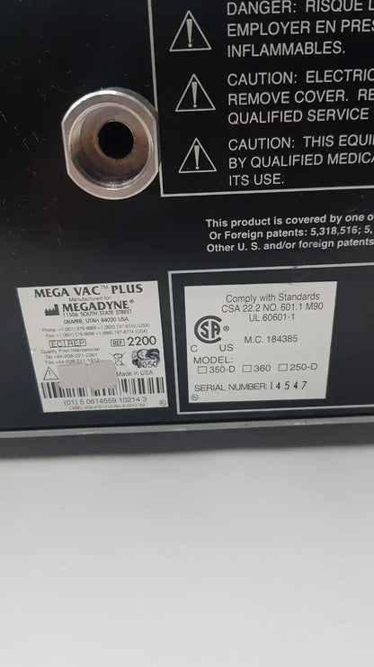 MegaDyne Mega VAC-PLUS Smoke Evacuator Ref 2200 Surgical Smoke Evacuator, second-hand product photo 12