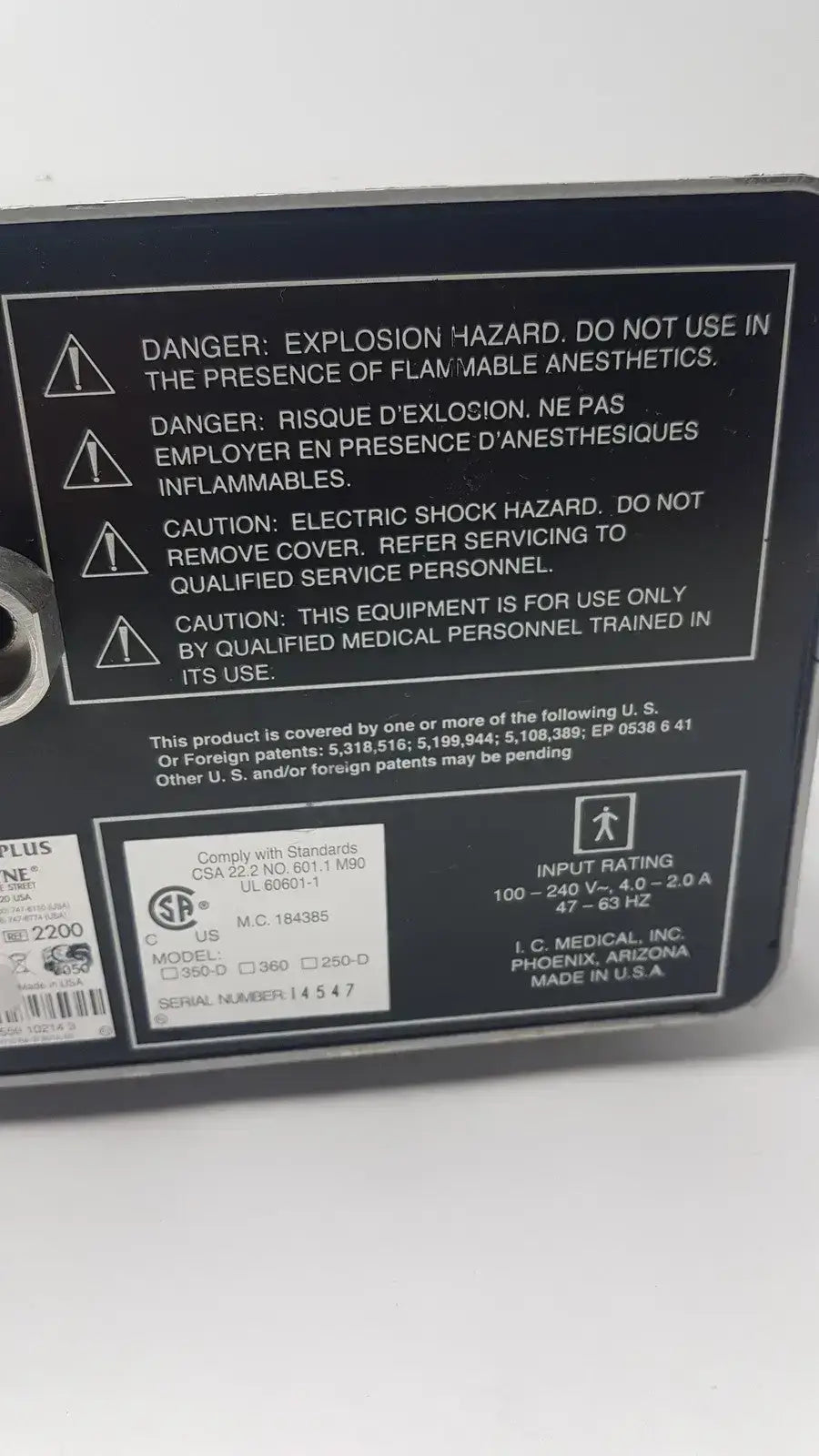 MegaDyne Mega VAC-PLUS Smoke Evacuator Ref 2200 Surgical Smoke Evacuator, second-hand product photo 10