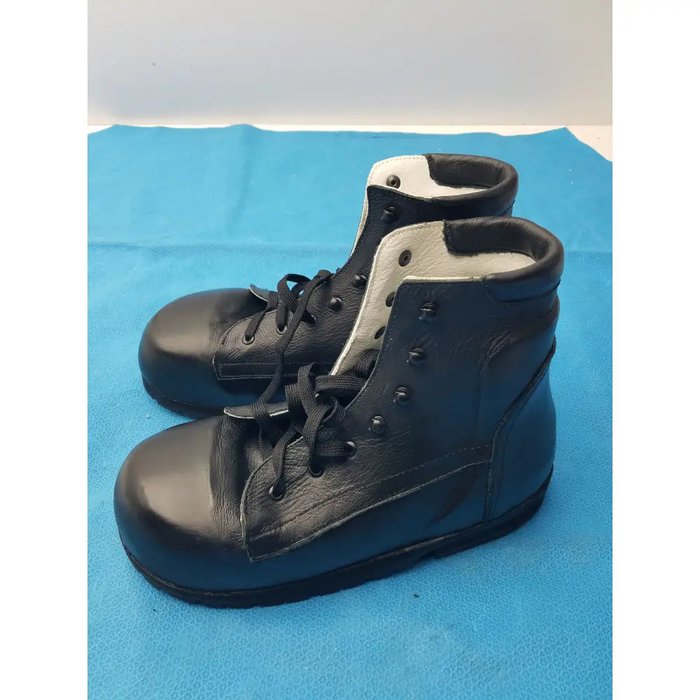Mens Custom Extra Wide Orthopedic Extra Depth Boots Black Leather - Orthopedic support boots