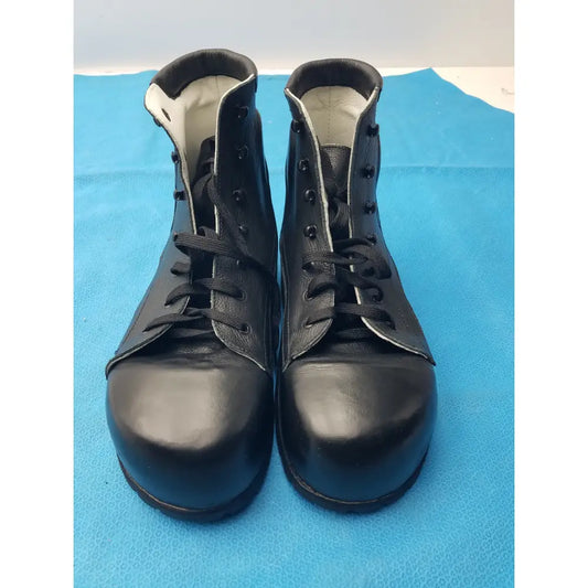 Mens Custom Extra Wide Orthopedic Extra Depth Boots Black Leather - Orthopedic support boots