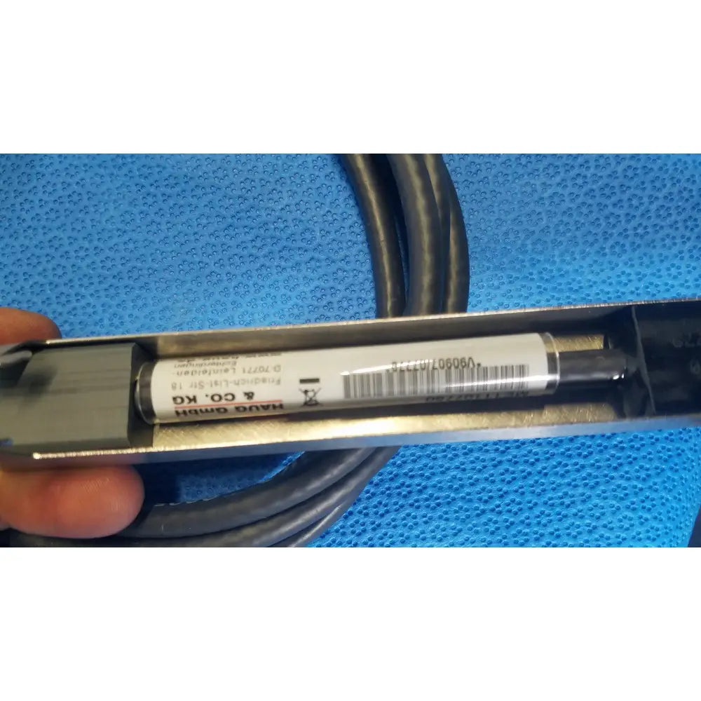 Silver metal linear encoder with white label and barcode in metallic casing for mettler toledo haug static eliminator bar system